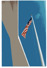 This flag is the flag that flies over the memorial at Pearl Harbor, Hawaii. 