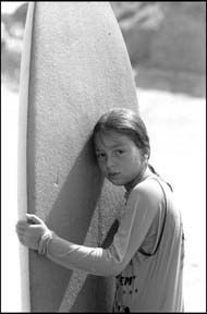 girl and surfboard