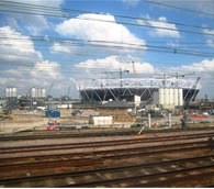 London 2012 Olympic stadium from Stratford Train Station