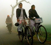 Bicyclists in India